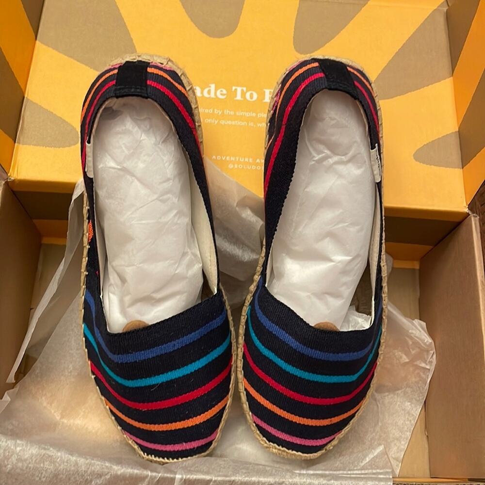 Soludos Dali Espadrille New Size 9 Black Rainbow - Picture 2 of 4